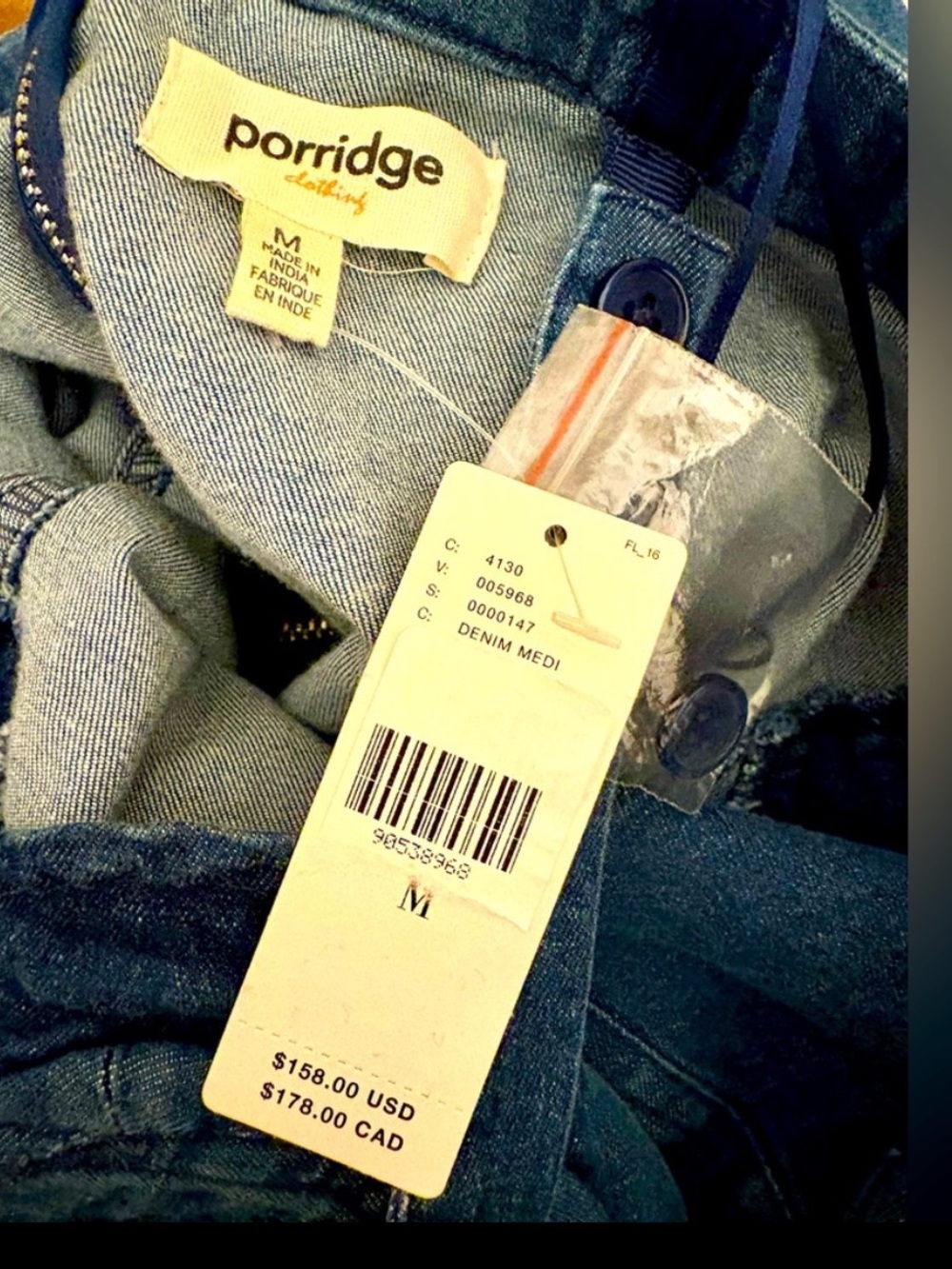 Anthropologie Y2K Inspo RARE PORRIDGE ROSETTE DENIM SLIM MINI DRESS Medium NWT - Picture 5 of 6